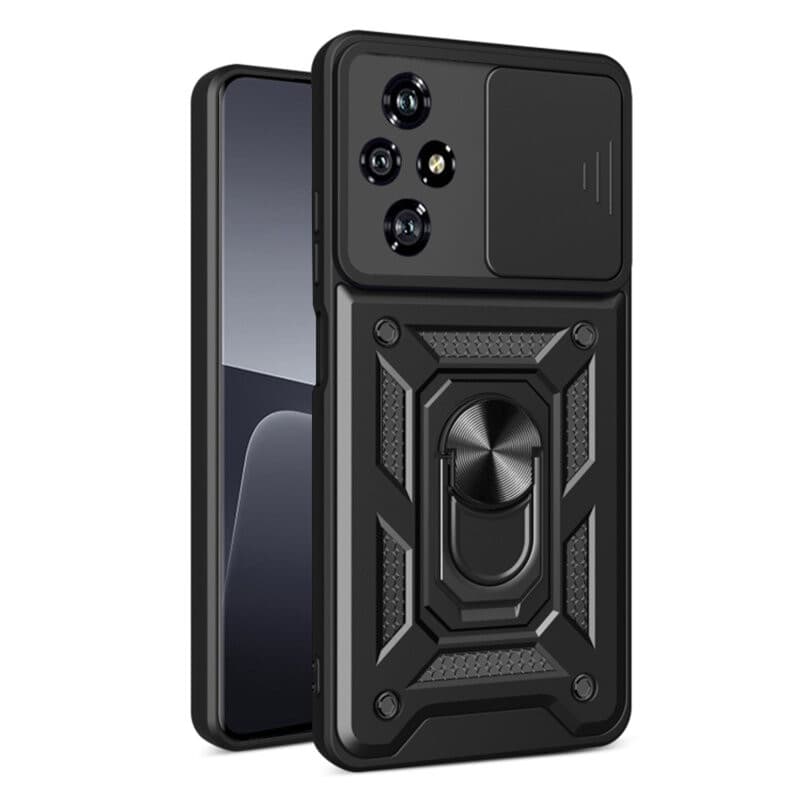 Husa Honor 200 Lite, Camshield Armor, inel sustinere, protectie camera, neagra