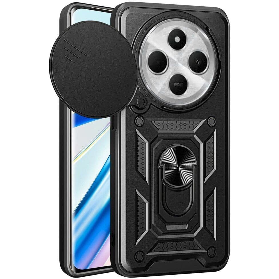 Husa Xiaomi Redmi 14C, Camshield Armor, inel sustinere, protectie camera, neagra — principală