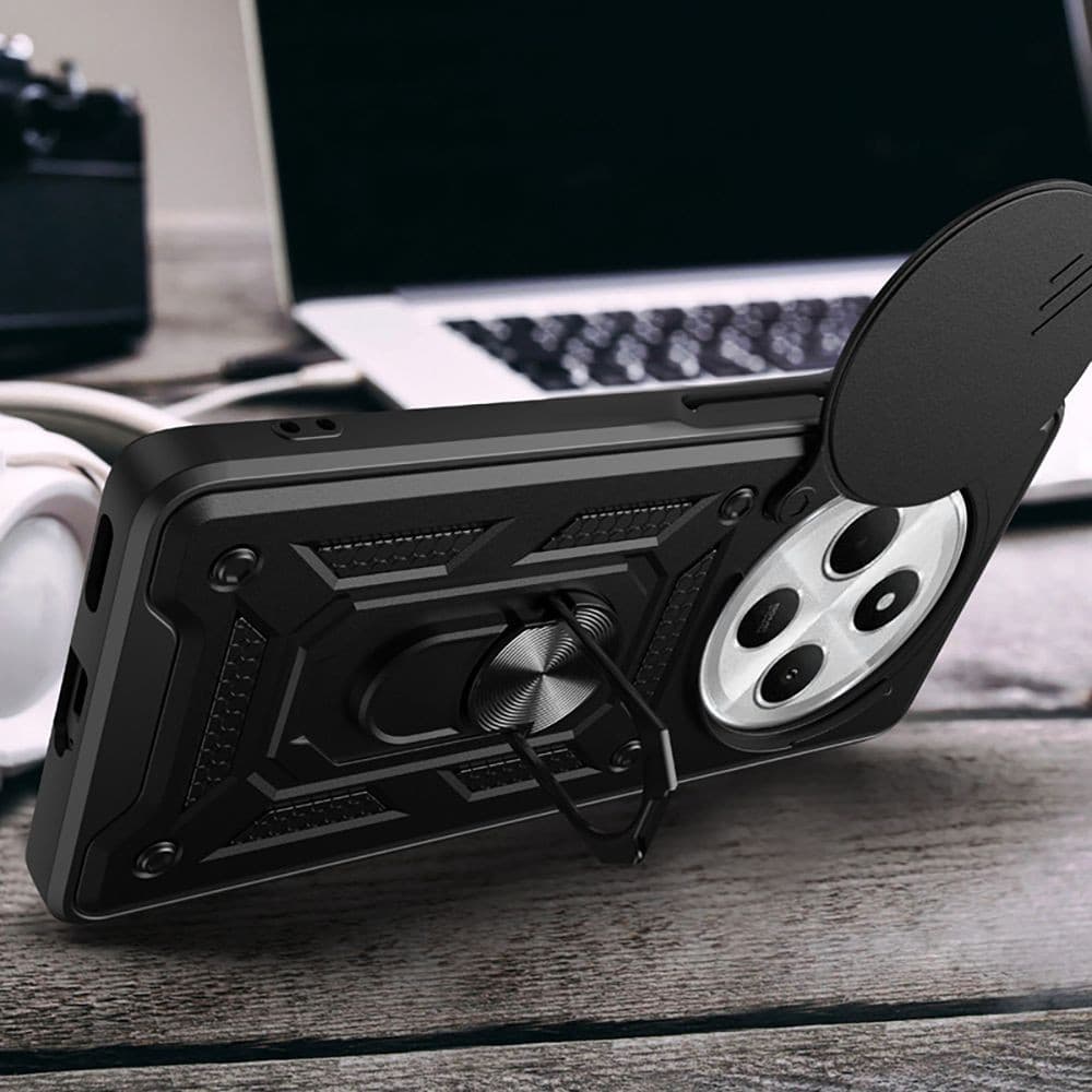 Husa Xiaomi Redmi 14C, Camshield Armor, inel sustinere, protectie camera, aurie — varianta 3