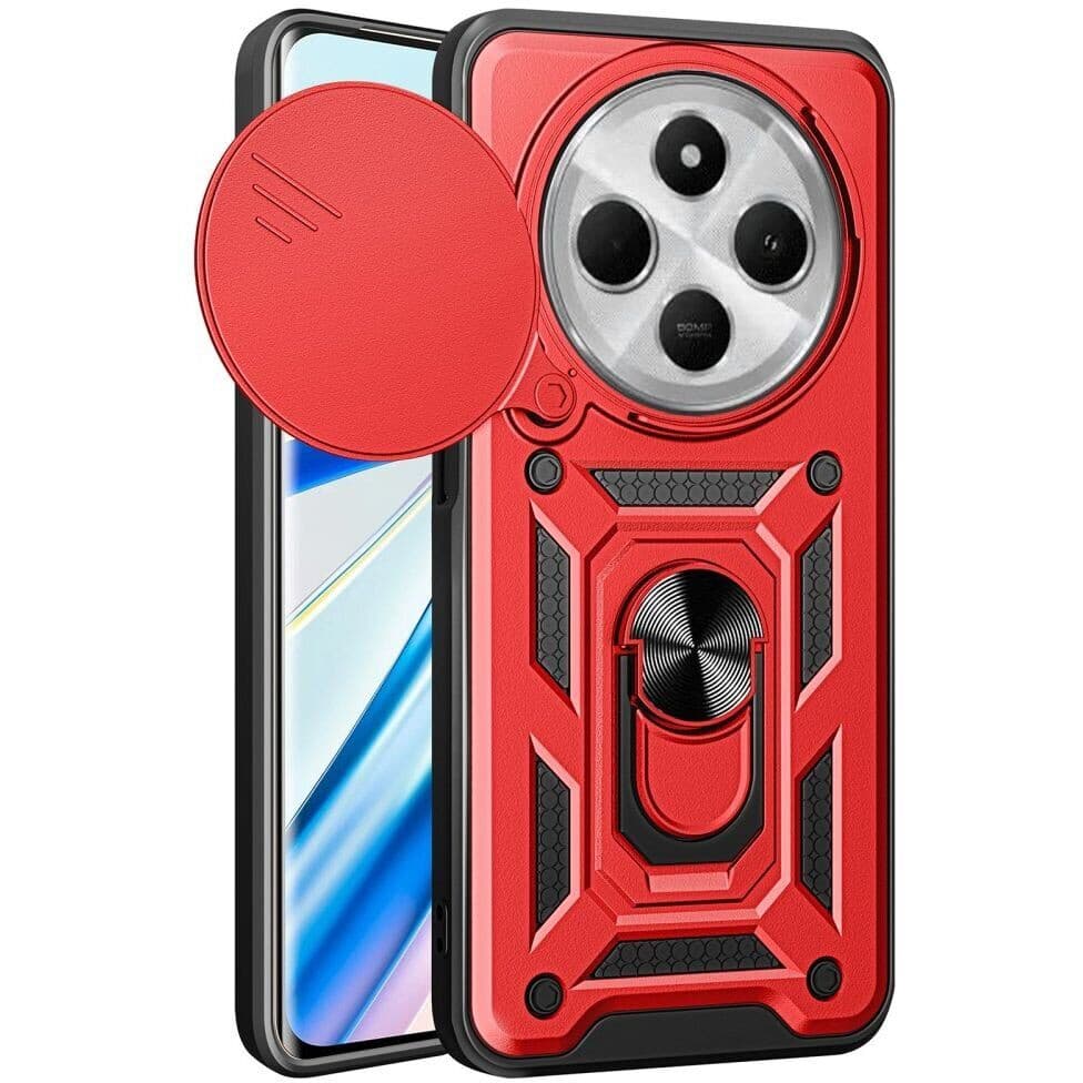 Husa Xiaomi Redmi 14C, Camshield Armor, inel sustinere, protectie camera, rosie — principală
