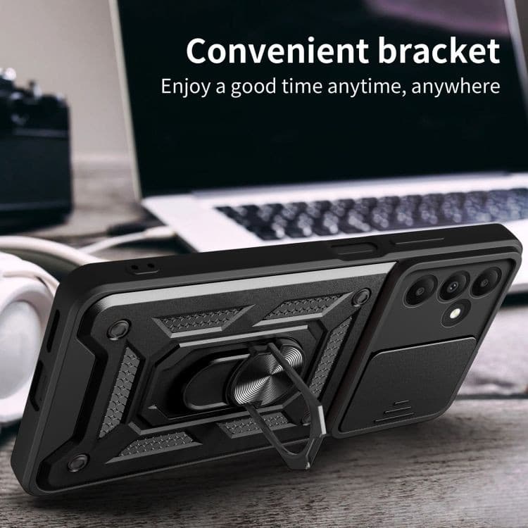 Husa Xiaomi Redmi Note 14 Pro 4G, Camshield Armor, inel sustinere, protectie camera, auriu — varianta 7
