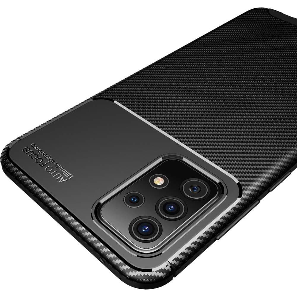 Husa Carbon Fiber pentru Samsung Galaxy A23 4G, aspect carbon, protectie camere, neagra — varianta 3