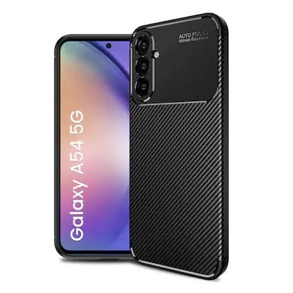 Husa Carbon Fiber pentru Samsung Galaxy A54 5G, aspect carbon, neagra — principală