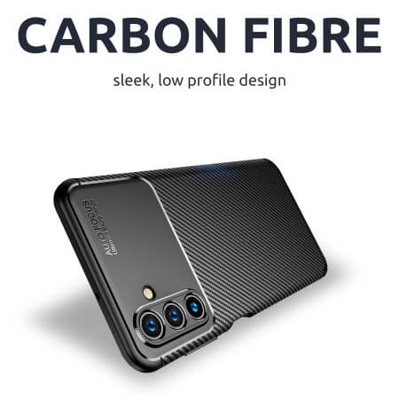 Husa Carbon Fiber pentru Samsung Galaxy A14, aspect carbon, neagra — varianta 4