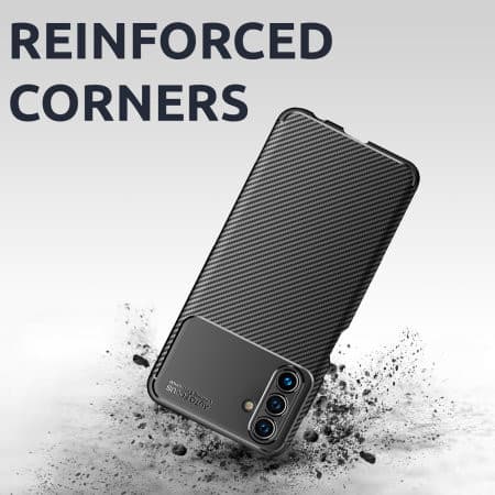 Husa Carbon Fiber pentru Samsung Galaxy A14, aspect carbon, neagra — varianta 5