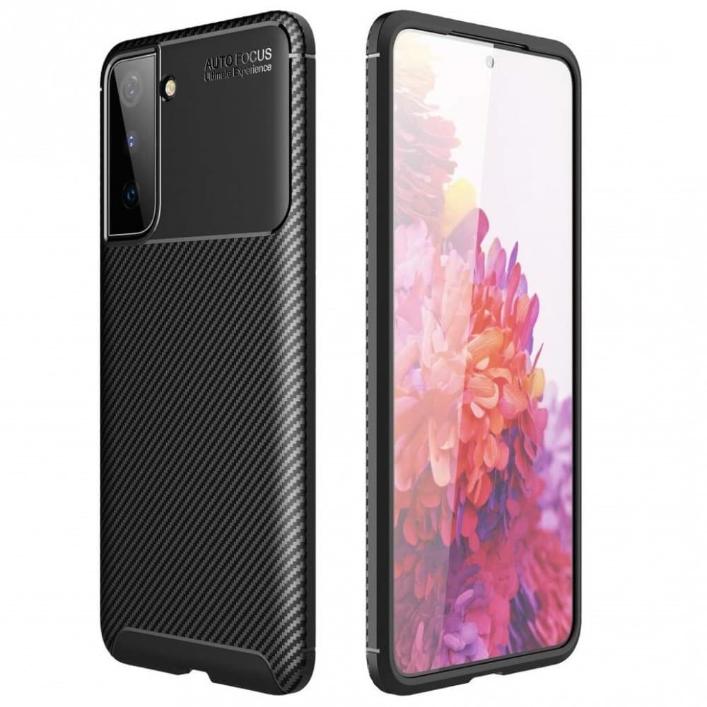 Husa Samsung Galaxy S23 Plus, Carbon Fiber, textura cu aspect carbon, neagra