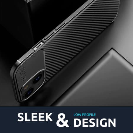 Husa Apple iPhone 14, Carbon Fiber, TPU moale cu aspect carbon, neagra — varianta 5