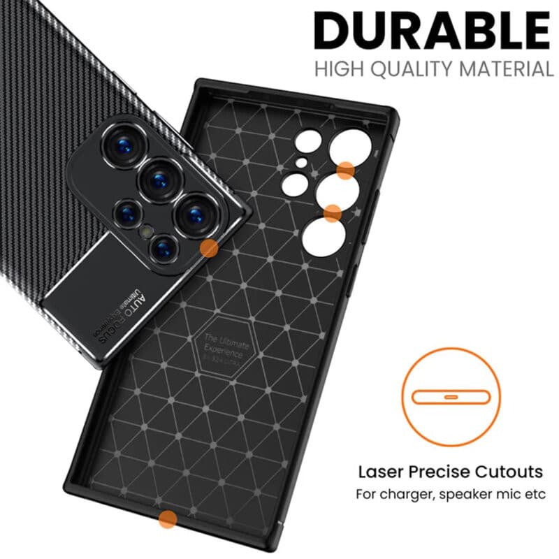 Husa Samsung Galaxy S24 Ultra, Carbon Fiber, aspect carbon, neagra — varianta 2