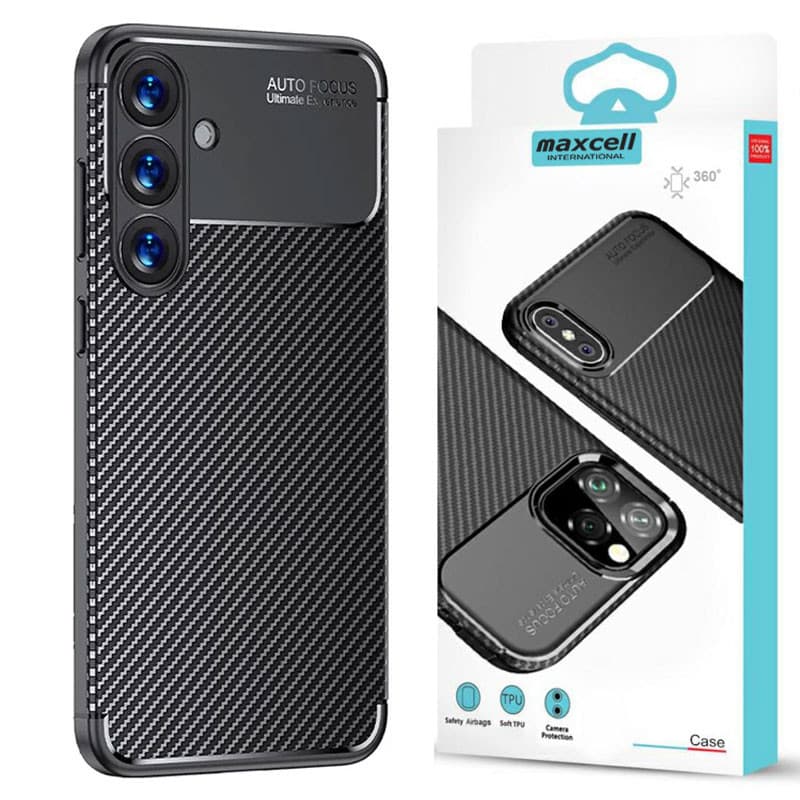 Husa Carbon Fiber pentru Samsung Galaxy S25, aspect carbon, neagra — 6