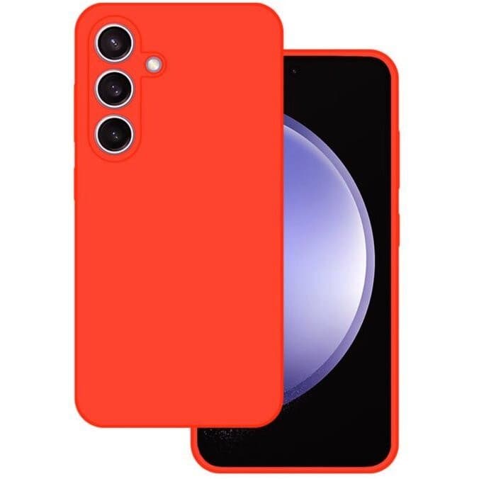 Husa Samsung Galaxy A16 5G, Luxury Silicone, protectie camera, catifea in interior, portocaliu neon — principală