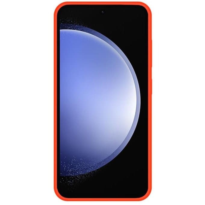 Husa Samsung Galaxy A16 5G, Luxury Silicone, protectie camera, catifea in interior, portocaliu neon — varianta 3
