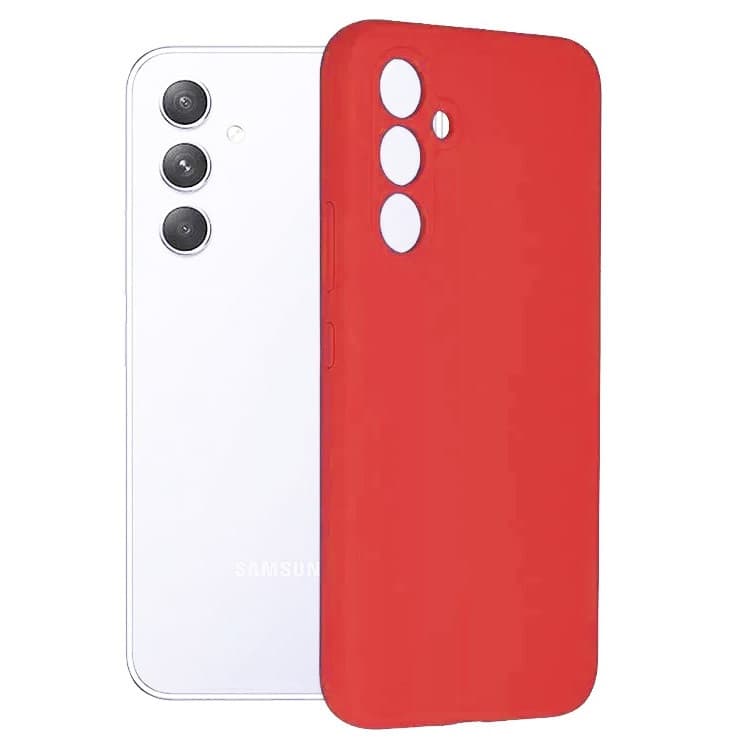 Husa Samsung Galaxy A26, Luxury Silicone, protectie camera, catifea in interior, rosie — principală