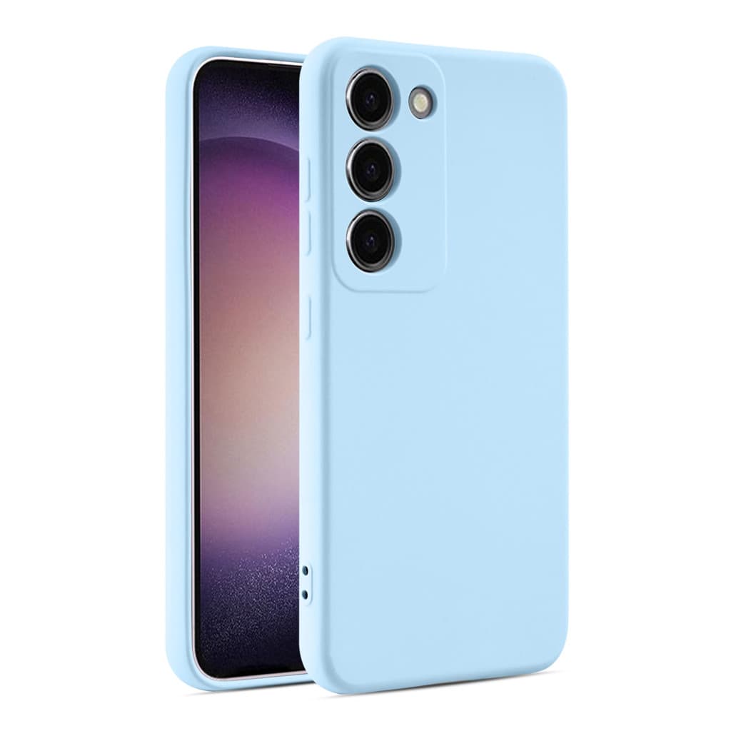 Husa Samsung Galaxy A36, Luxury Silicone, protectie camera, catifea in interior, albastru deschis — principală