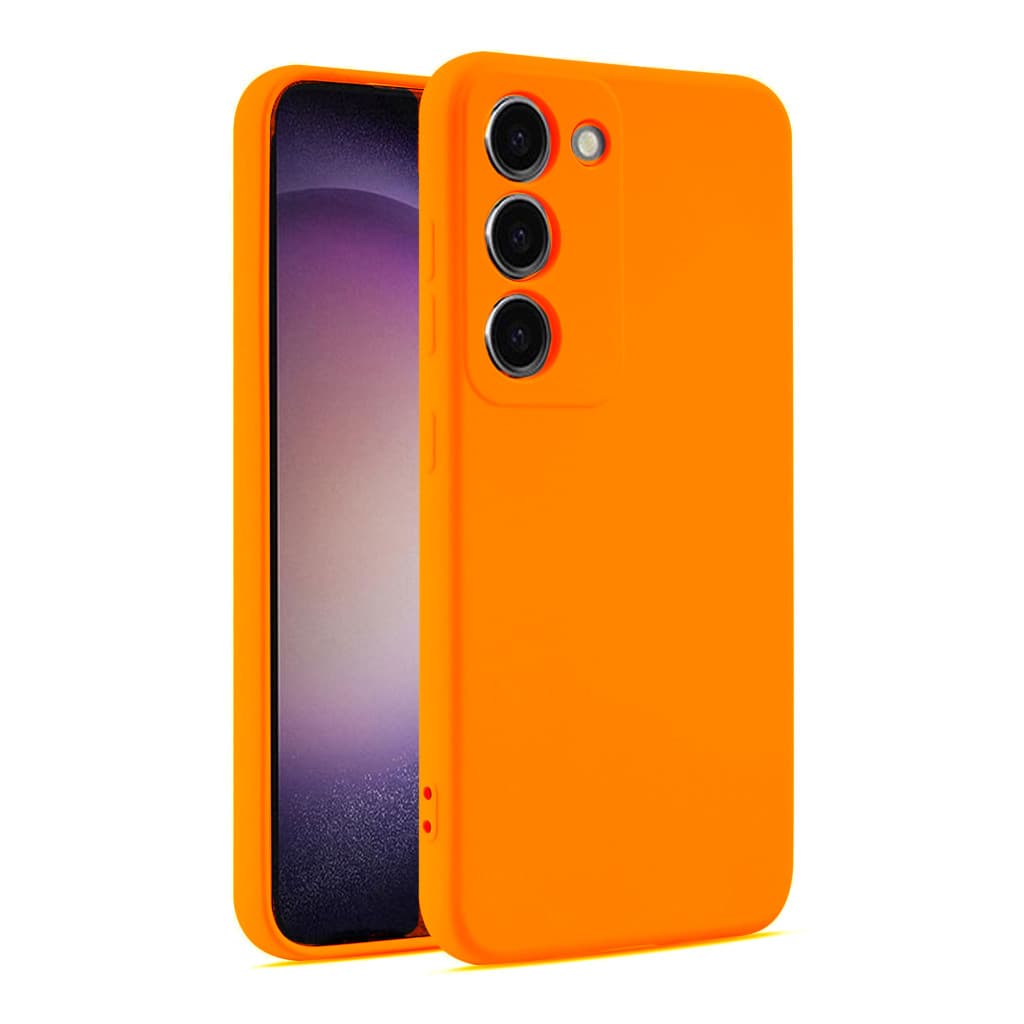 Husa Samsung Galaxy A36, Luxury Silicone, protectie camera, catifea in interior, portocalie
