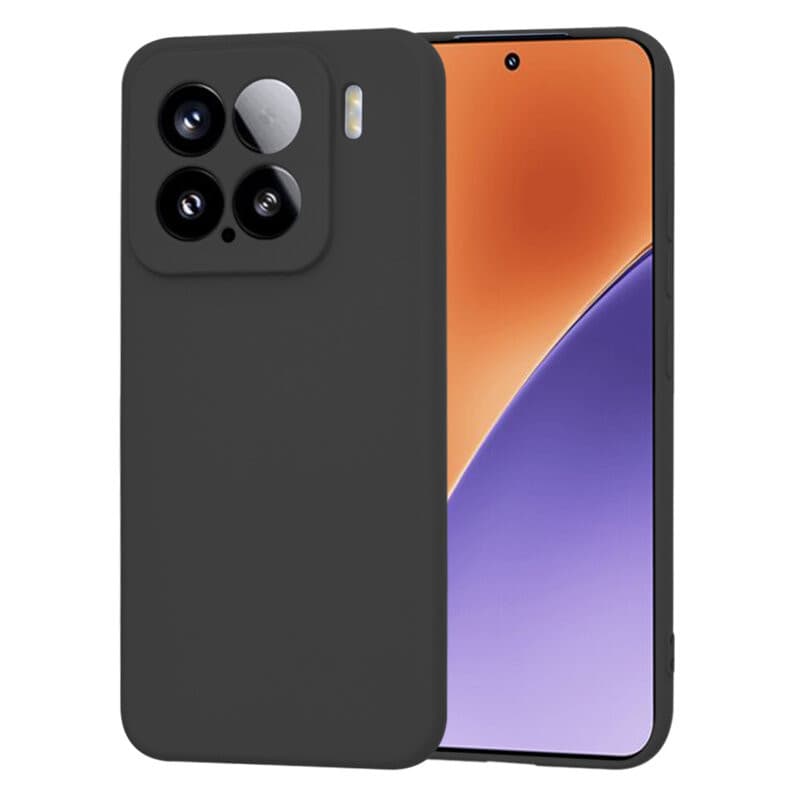 Husa protectie Xiaomi 15, Luxury Silicone, protectie camera, catifea in interior, neagra — principală