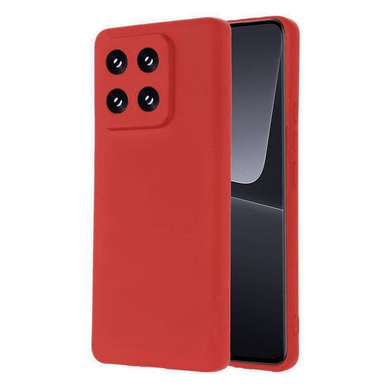 Husa protectie Xiaomi 15, Luxury Silicone, protectie camera, catifea in interior, rosie — principală