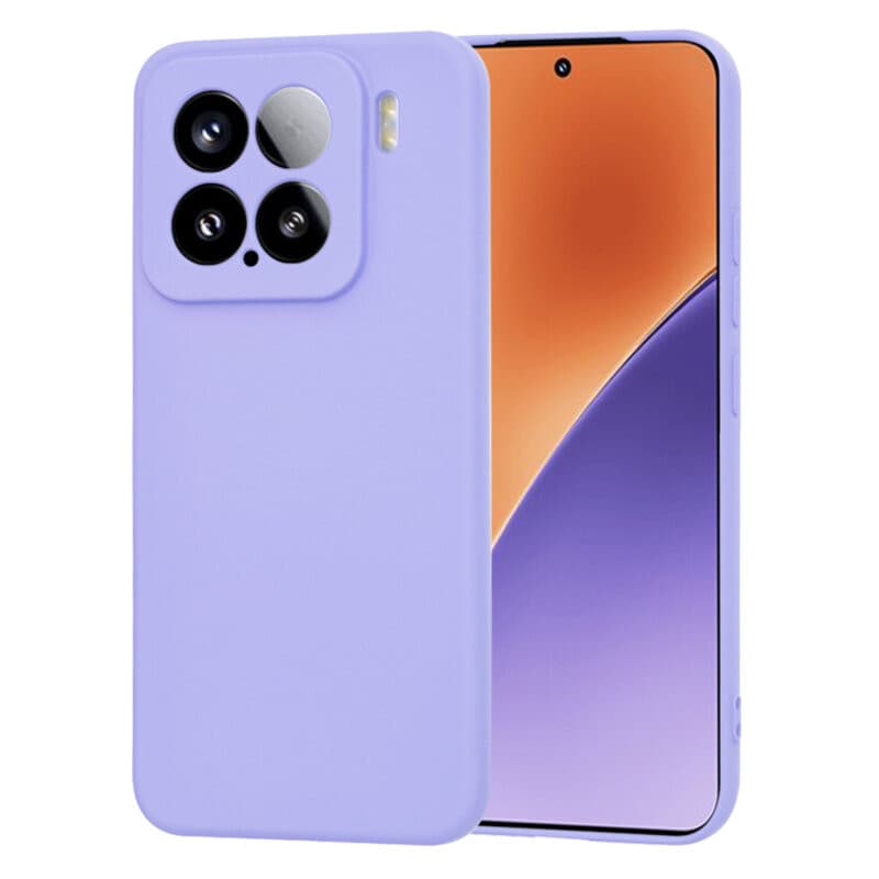 Husa protectie Xiaomi 15, Luxury Silicone, protectie camera, catifea in interior, violet — principală