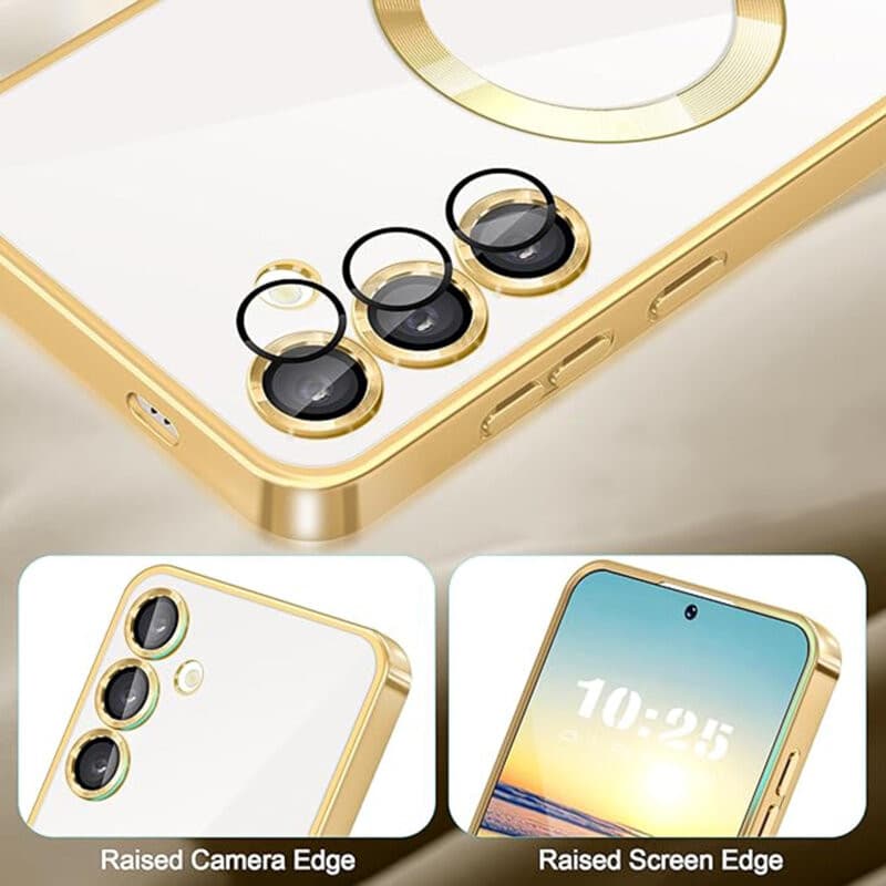 Husa Samsung Galaxy A36, Electroplating Magsafe TPU, protectie camera, rosie — varianta 2