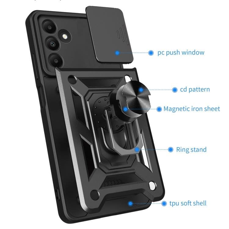 Husa Samsung S25 Ultra, Camshield Armor, inel sustinere, protectie camera, auriu — varianta 2