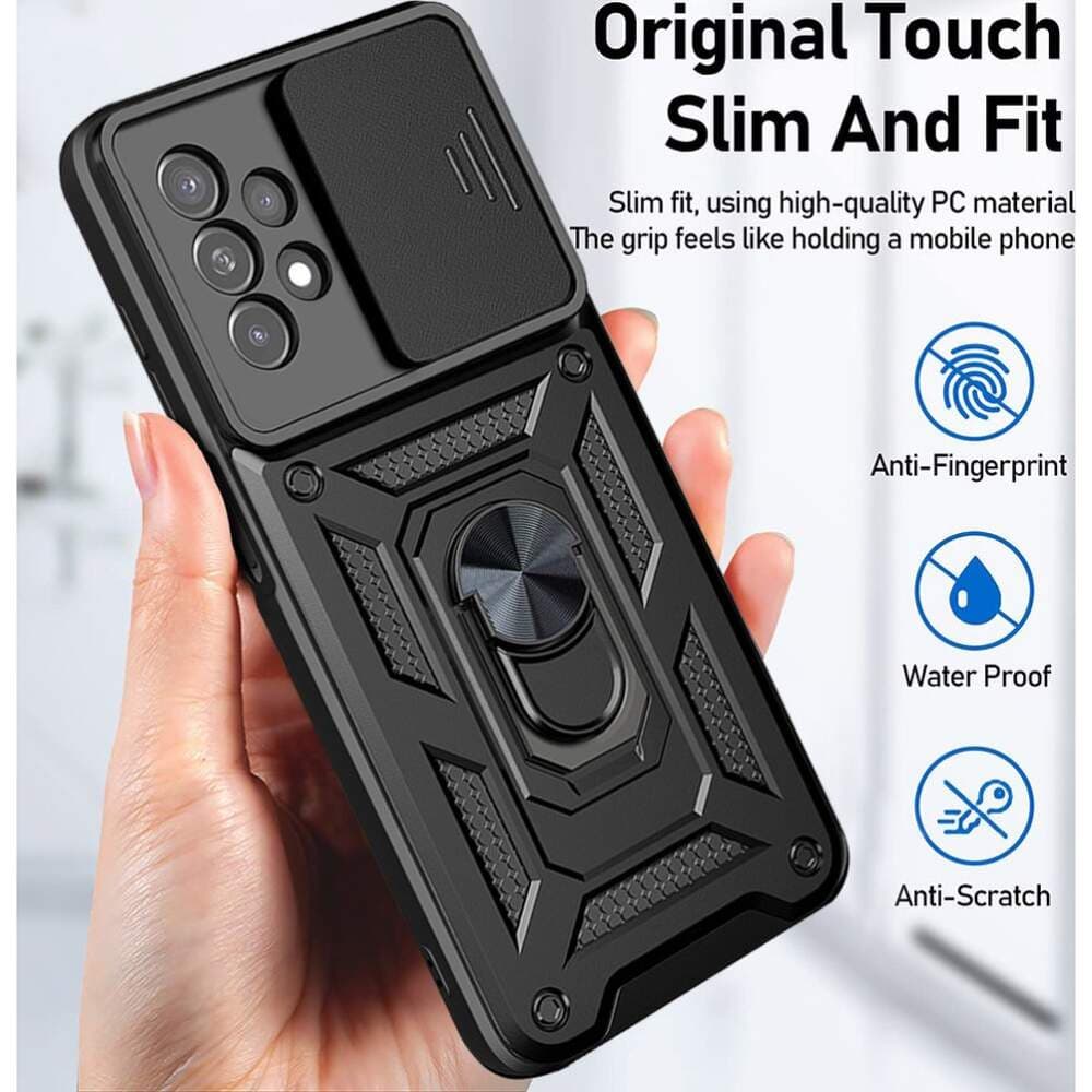 Husa Samsung Galaxy A26, Camshield Armor, inel sustinere, protectie camera, neagra — varianta 5