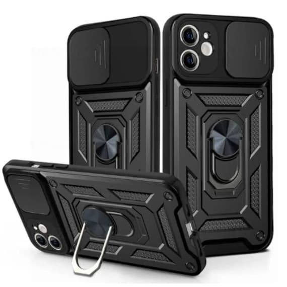 Husa Honor 200 smart, Camshield Armor, inel sustinere, protectie camera, negru