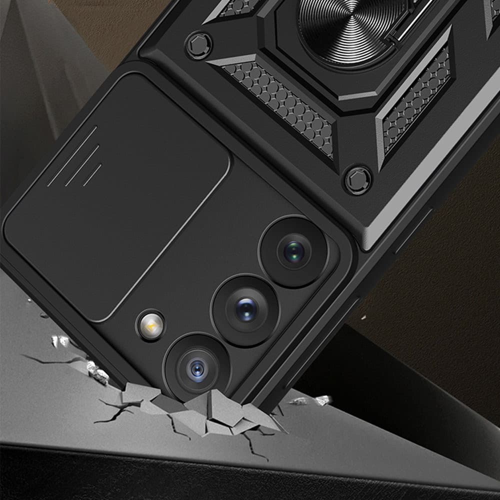 Husa Honor 200 smart, Camshield Armor, inel sustinere, protectie camera, argintiu — varianta 3