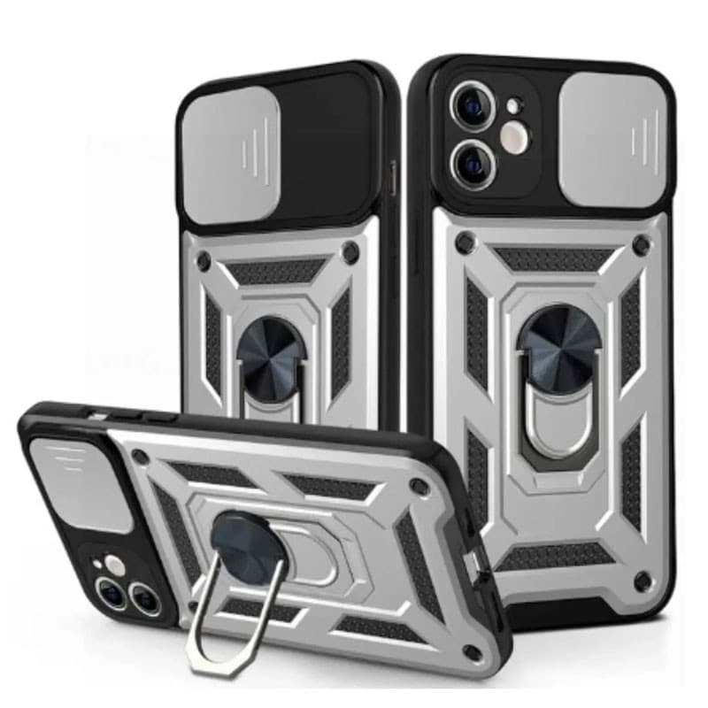 Husa Reno13 F, Camshield Armor, inel sustinere, protectie camera, argintiu — principală