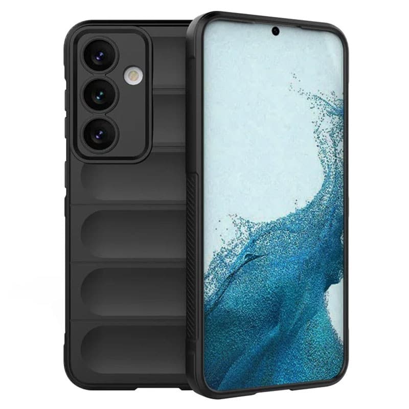 Husa Samsung Galaxy A36, Wave Silicone, protectie camera, catifea in interior, night black — principală