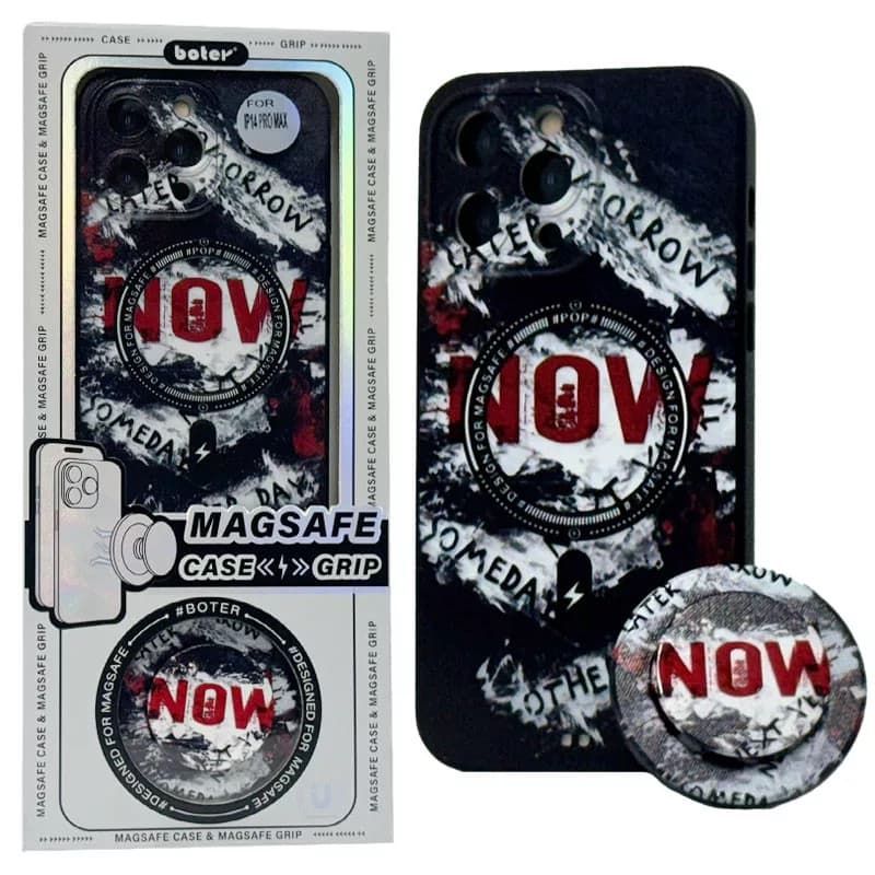 Husa Apple iPhone 13 Pro Max, Boter Magsafe + MagPopsocket, NOW — principală
