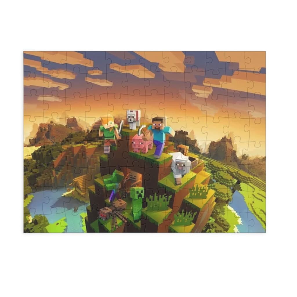 Puzzle 80 piese, 20 x 15 cm, personaje Minecraft, model 1 — principală