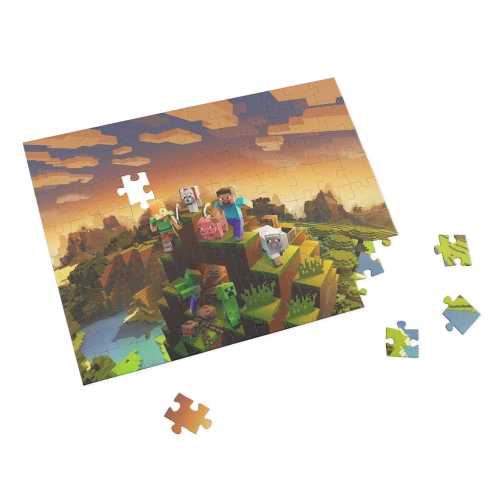 Puzzle 80 piese, 20 x 15 cm, personaje Minecraft, model 1 — varianta 2