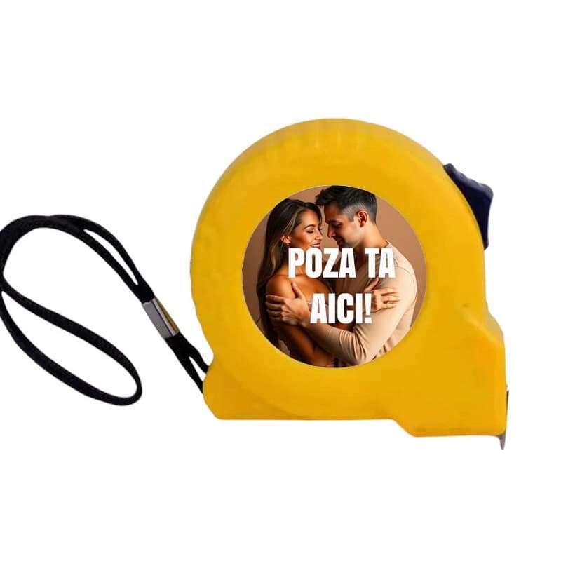Ruleta personalizata cu poza ta, lungime 3 metri, portocalie — principală