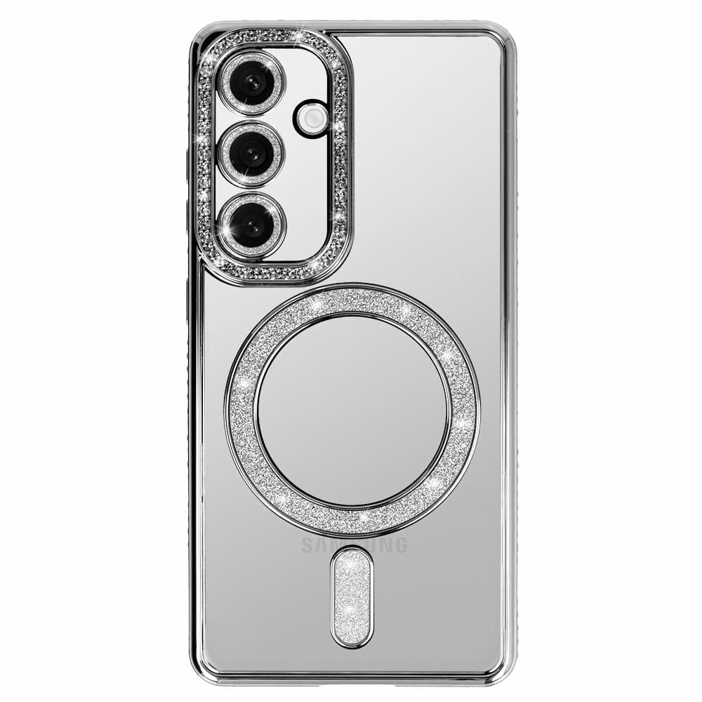 Husa Apple iPhone 17, Electroplating Bling Magsafe, protectie camera, argintie — varianta 2