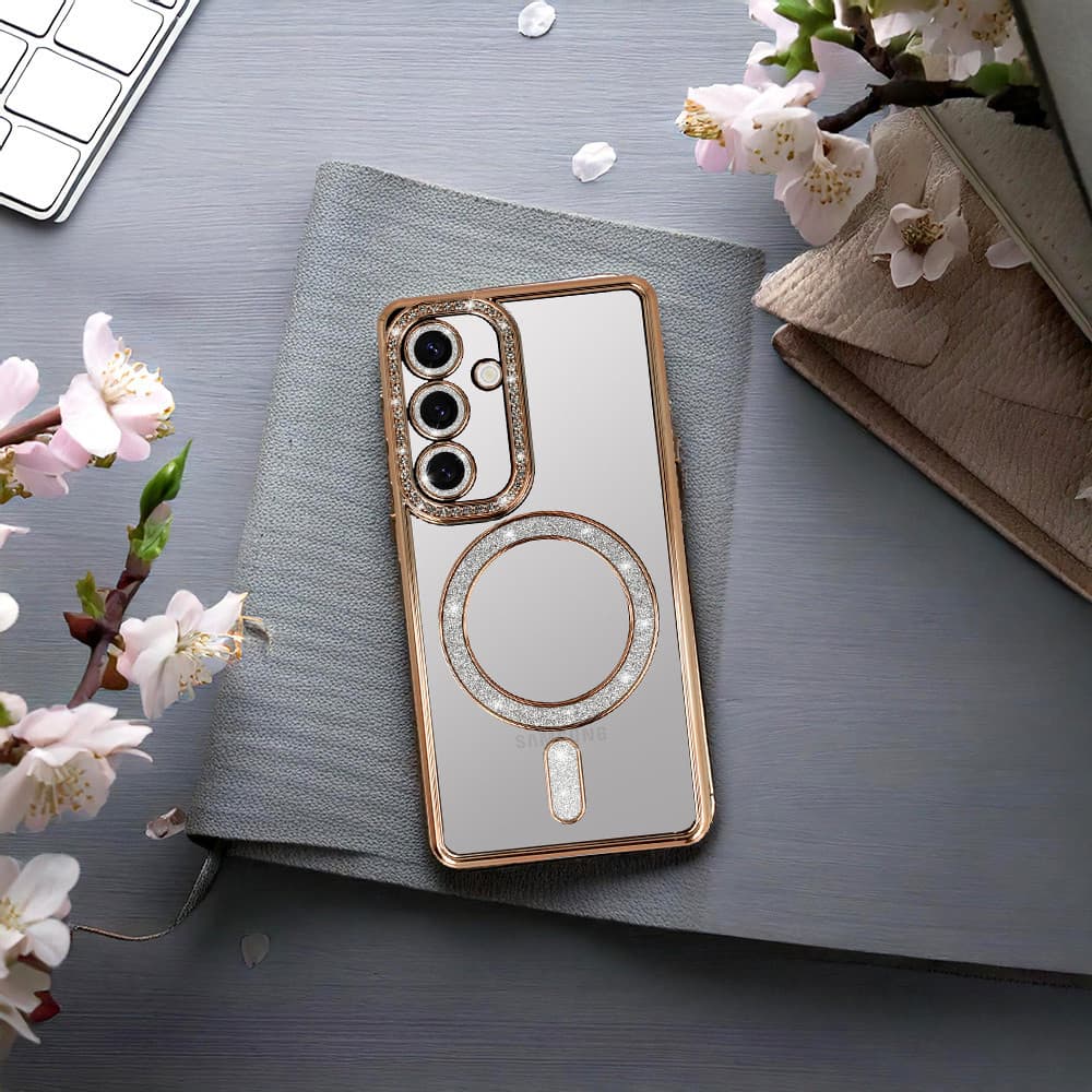 Husa Apple iPhone 17, Electroplating Bling Magsafe, protectie camera, argintie — varianta 4