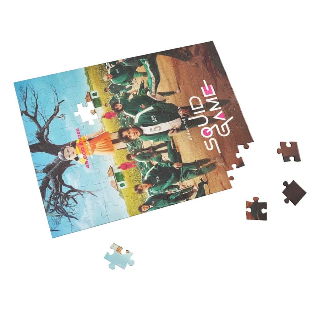 Puzzle 80 piese, 20 x 15 cm, personaje Squid Game, model 2 — varianta 2