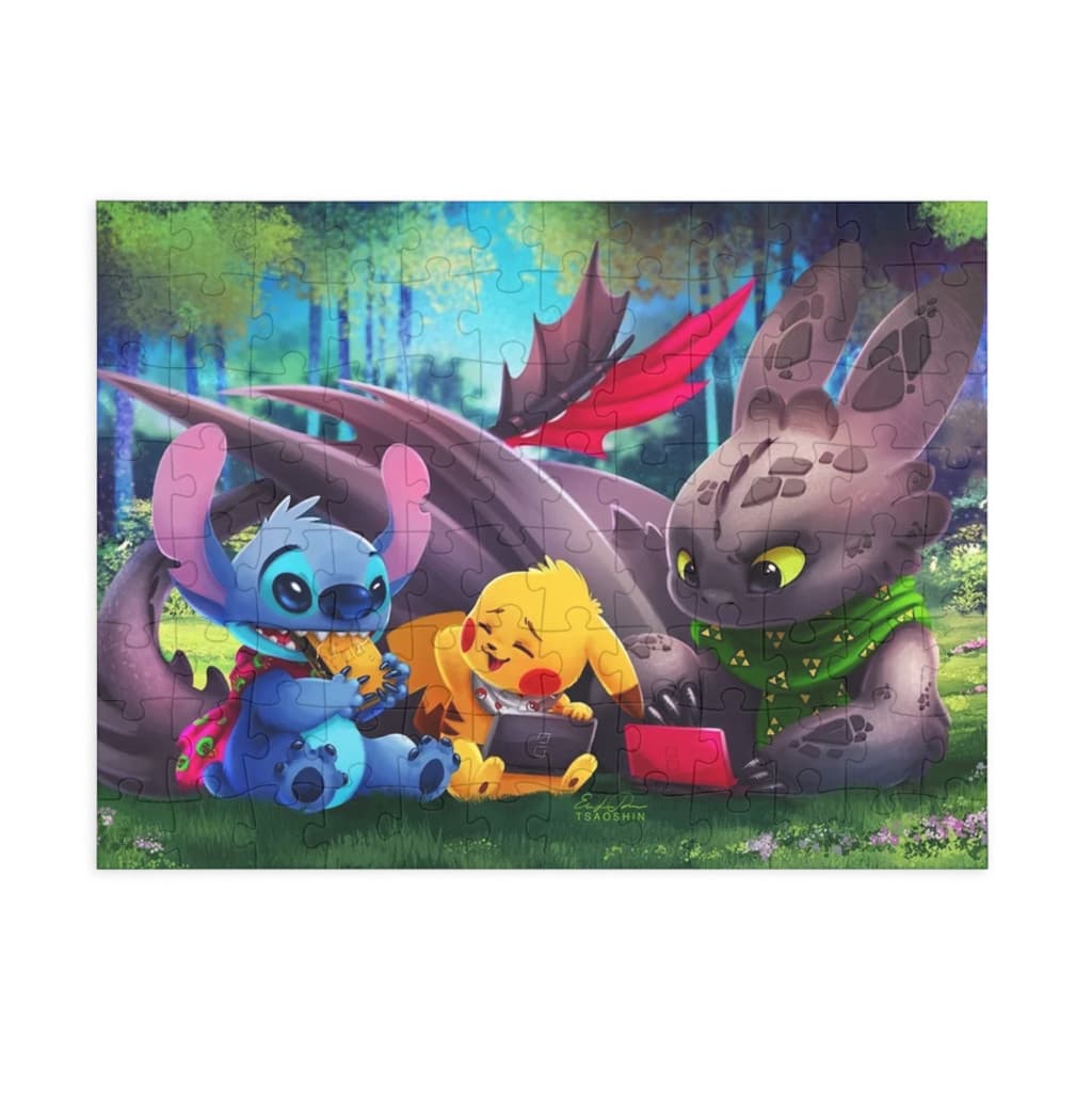 Puzzle 80 piese, 20 x 15 cm, personaje Lilo and Stitch, model 1 — principală