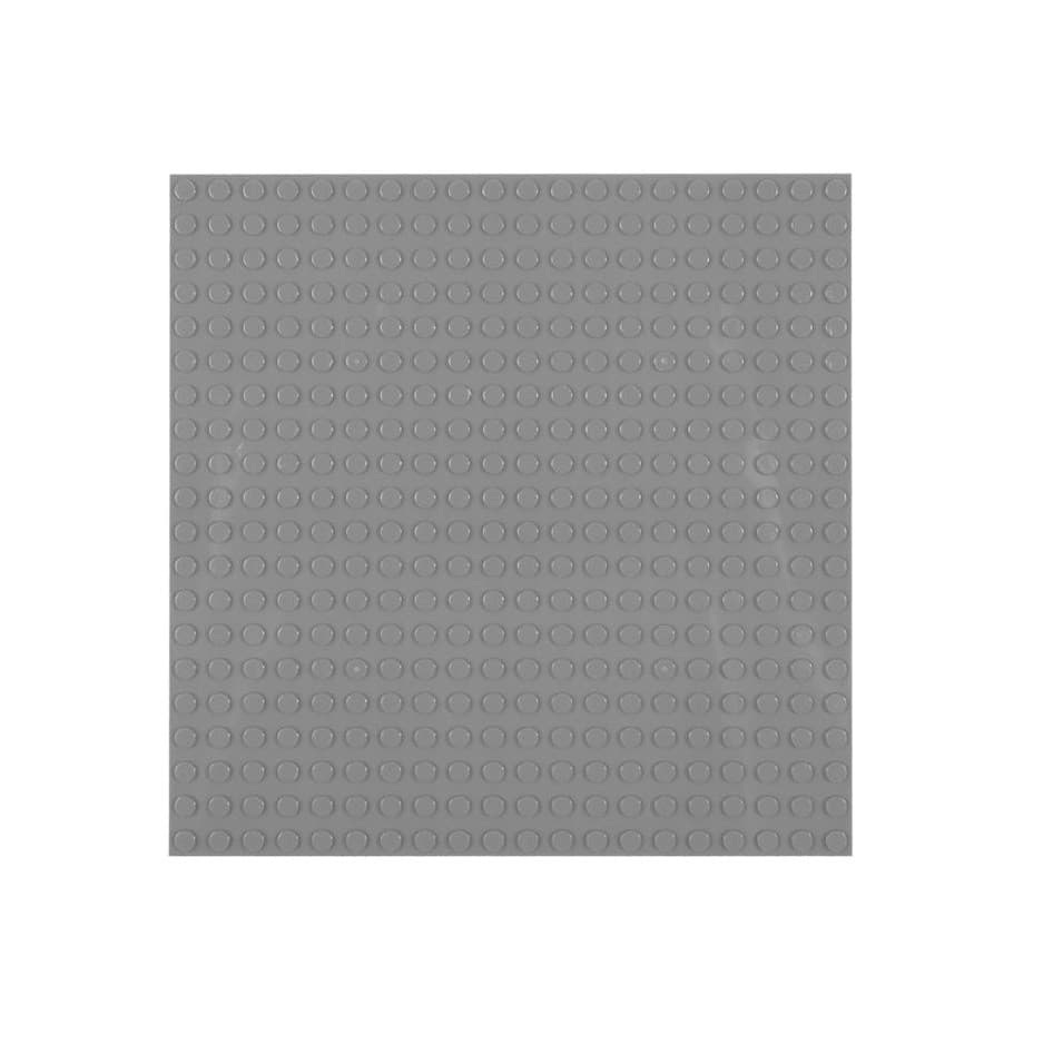 Placa suport piese tip LEGO, plastic, 16 x 16 cm, gri