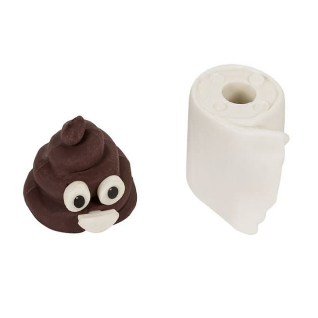 Set 2 radiere / gume de sters 3D, model poop si hartie Igienica — principală