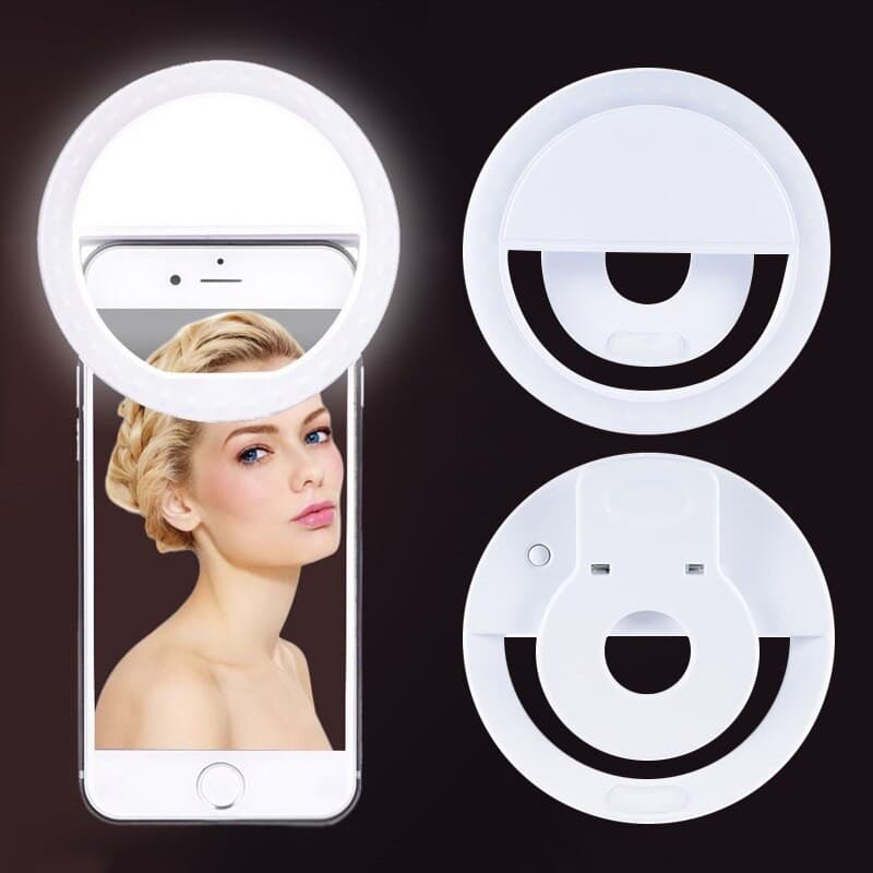 Lampa LED Selfie Ring Light, 3 moduri lumina, 3W, acumulator incorporat — varianta 2