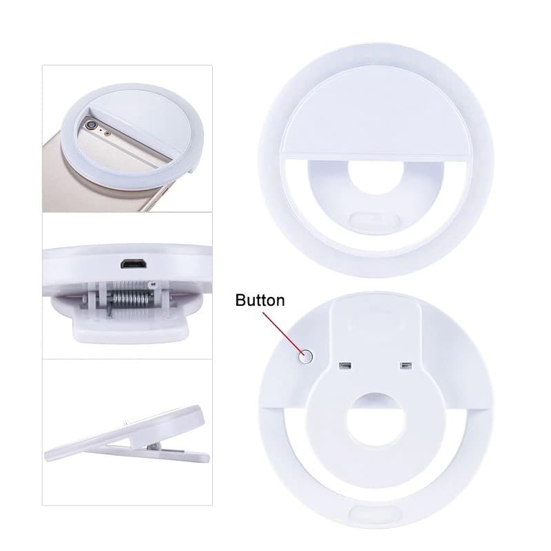 Lampa LED Selfie Ring Light, 3 moduri lumina, 3W, acumulator incorporat — varianta 3