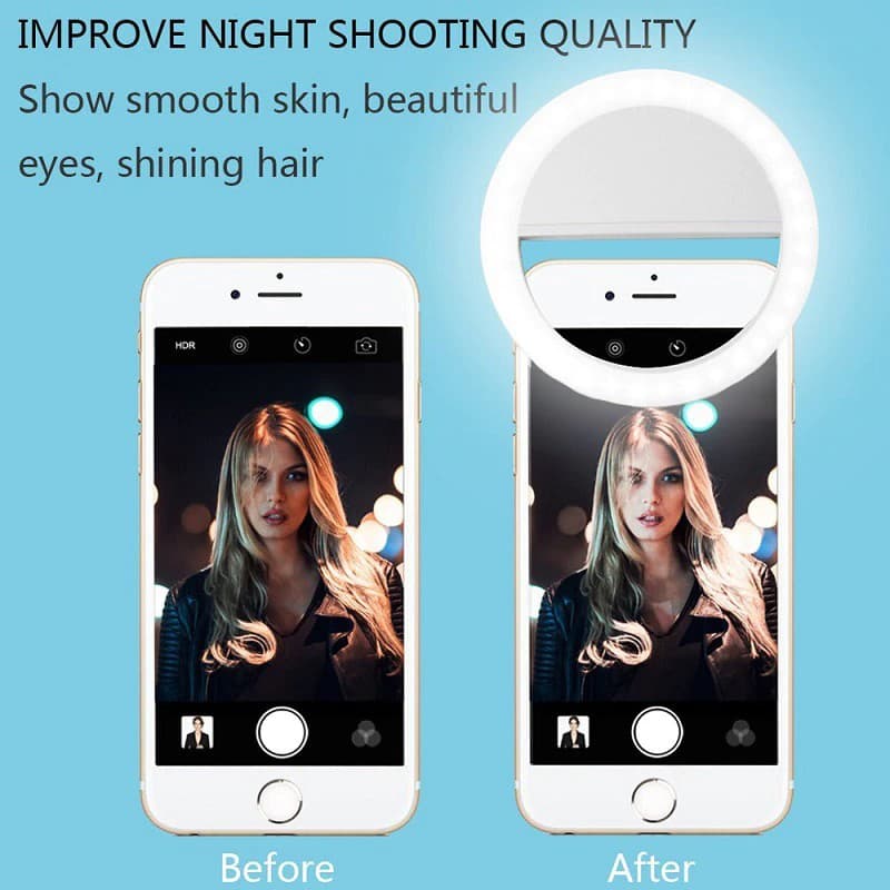 Lampa LED Selfie Ring Light, 3 moduri lumina, 3W, acumulator incorporat — varianta 4