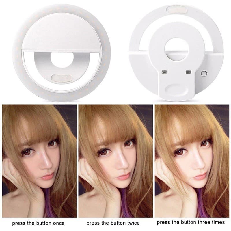 Lampa LED Selfie Ring Light, 3 moduri lumina, 3W, acumulator incorporat — varianta 5