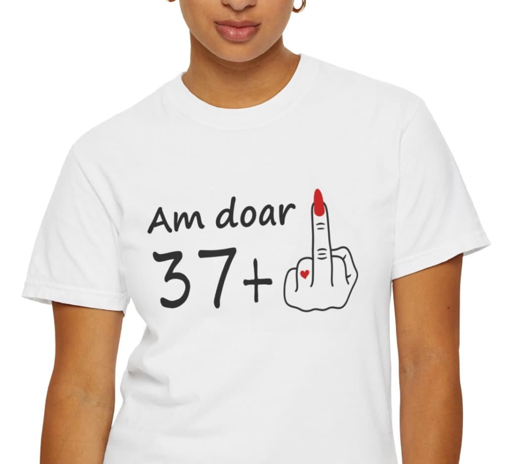 Tricou personalizat alb, unisex, varsta ta +, modal, diverse marimi — principală