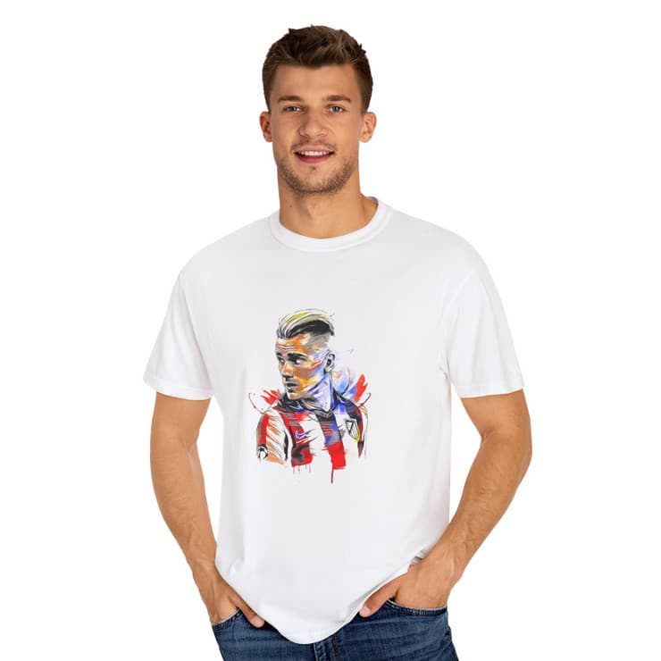 Tricou personalizat alb, copii/adulti, design Antoine, modal, diverse marimi — principală