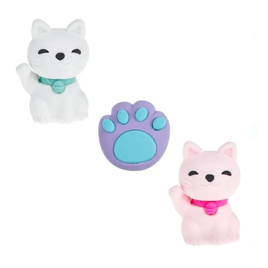 Set 3 radiere / gume de sters 3D, model Labuta & Pisici, 3 cm — principală