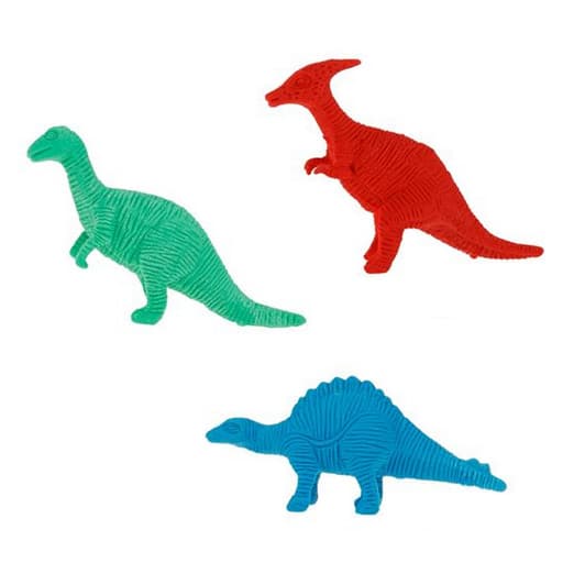 Set 3 radiere / gume de sters 3D, model Dinozauri — principală