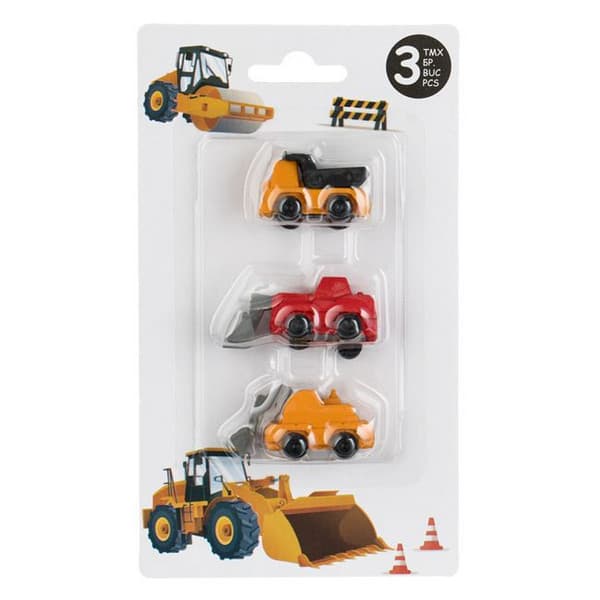 Set 3 radiere / gume de sters 3D, model Vehicule de santier — 2