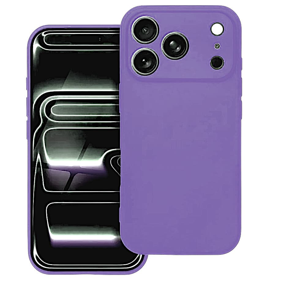 Husa Apple iPhone 17 Pro Max, Luxury Silicone, protectie camera, catifea in interior, mov