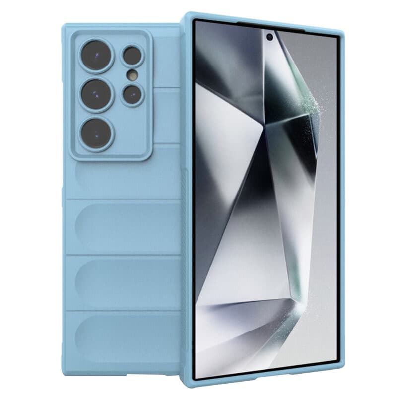 Husa Samsung Galaxy S24 Ultra, Wave Silicone, protectie camera, catifea in interior, sky blue — principală
