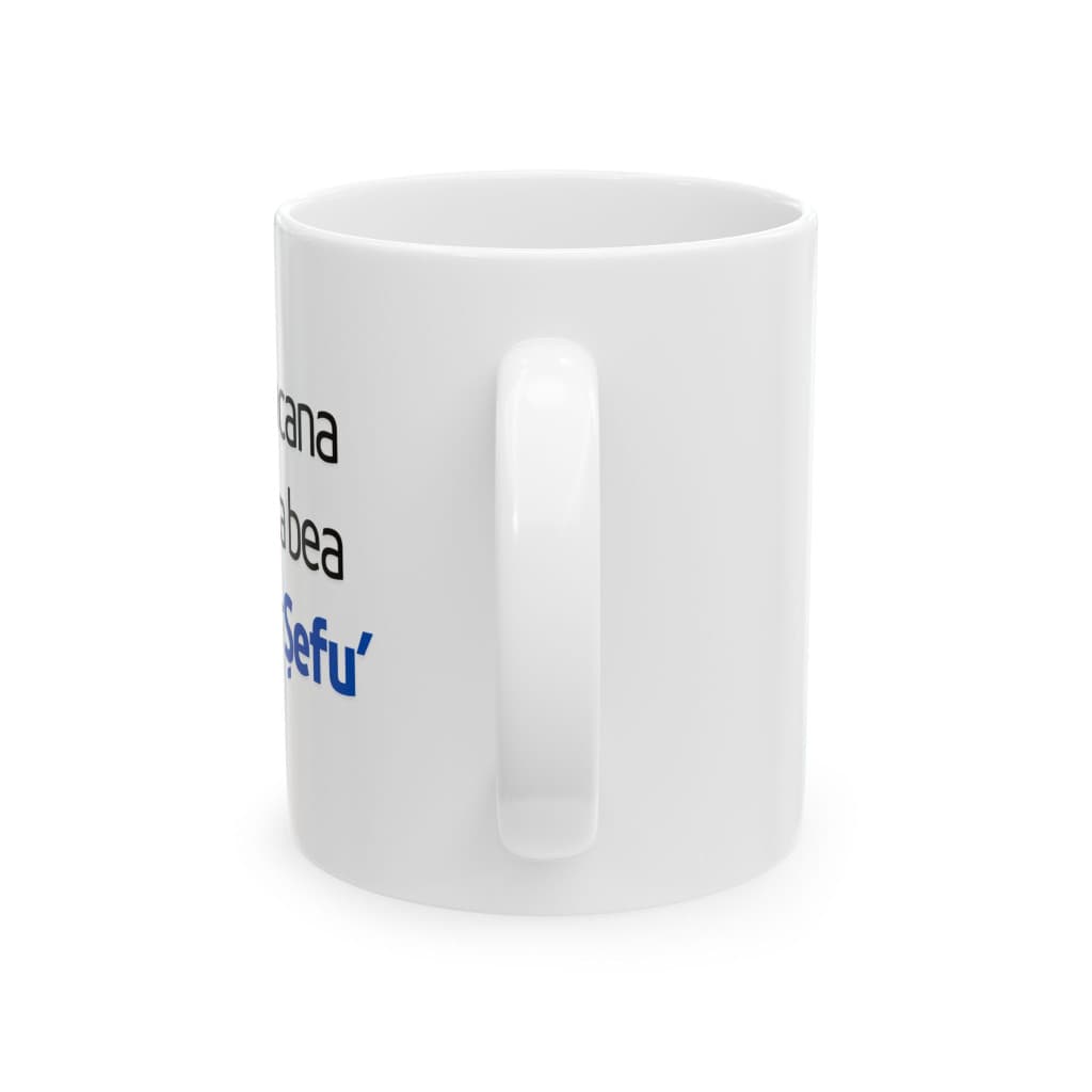Cana ceramica personalizata, mesaj "Din cana asta bea doar Sefu", 330 ml, alba — 5